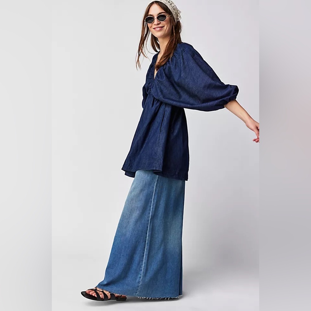 Free People Portia Denim Mini dress size XS - Picture 4 of 11